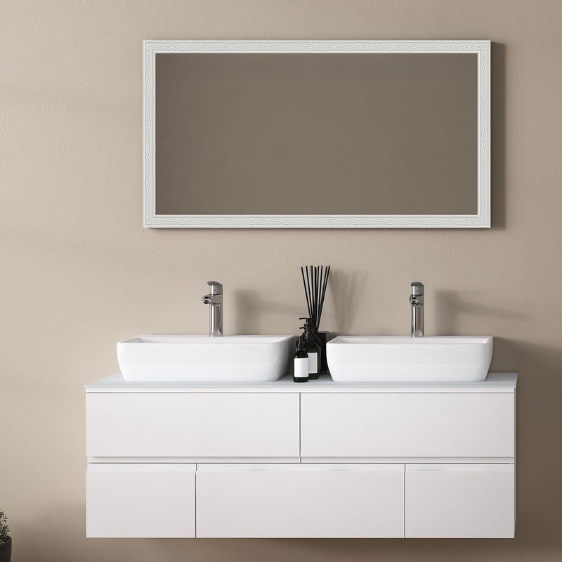 WADILE حافة جدارية ثلاثية الأبعاد 90" x 1.57"، قالب لاصق ذاتي، حدود ورق جدران مرنة من PVC للجدران، المرايا، القوائم، خطوط التمييز - أبيض - Image 4